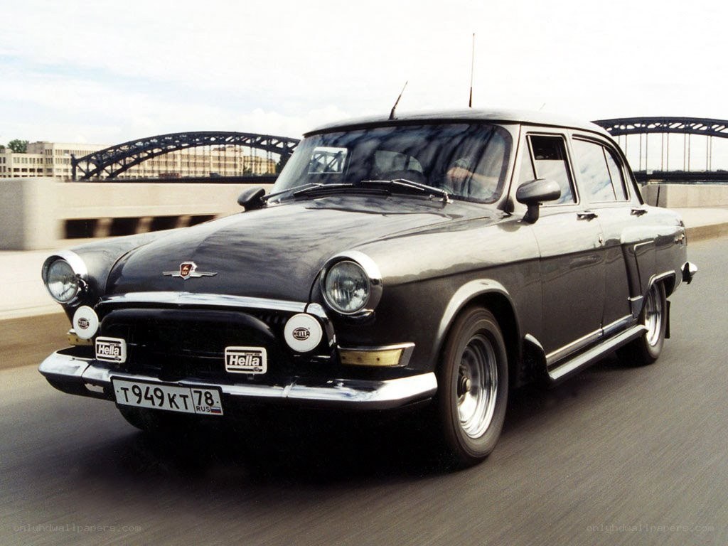 classic car on a bridge