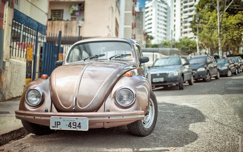 Classic car on a city street