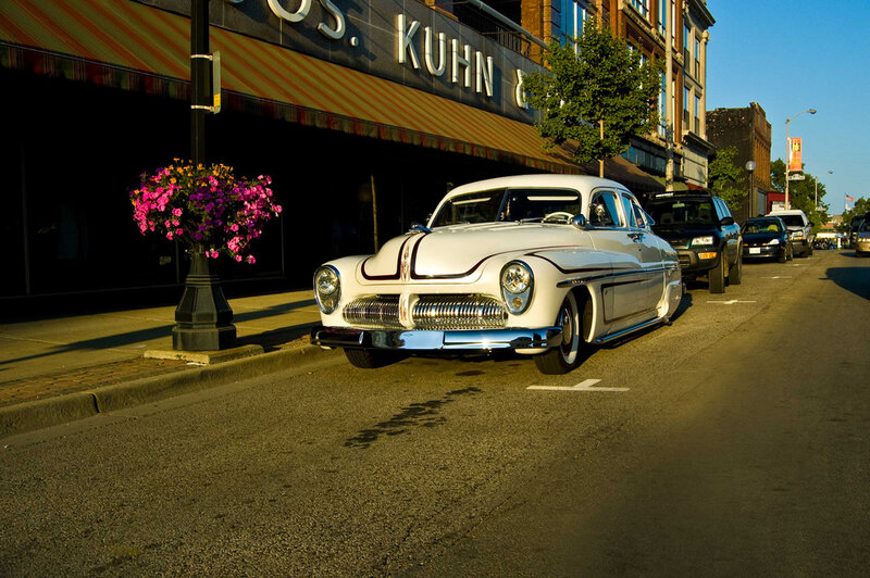 Classic car on a city street