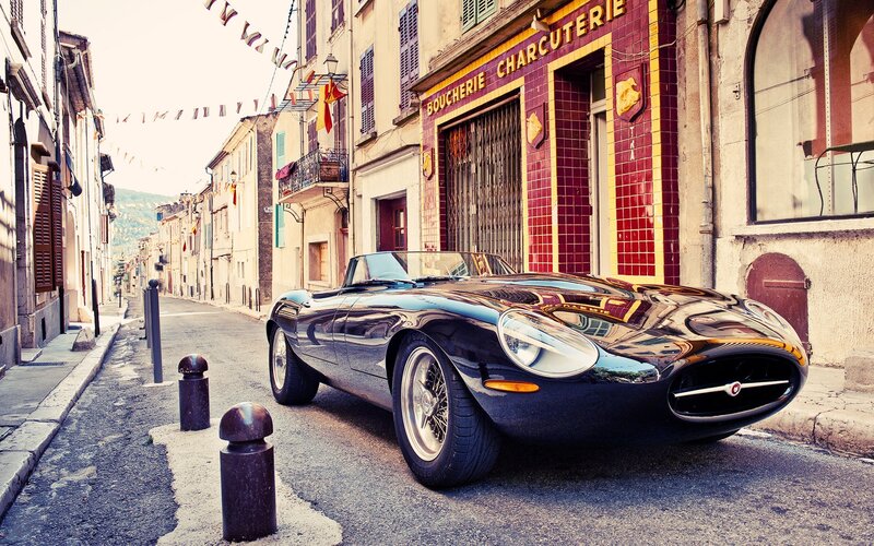 Classic car on a European street