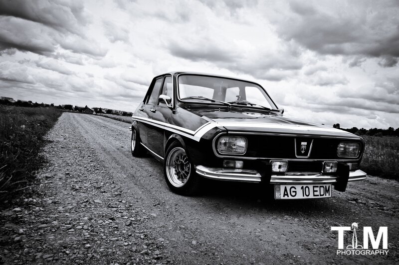 Classic car on a gravel road