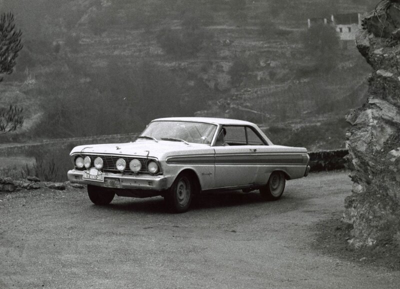Classic car on a mountain road