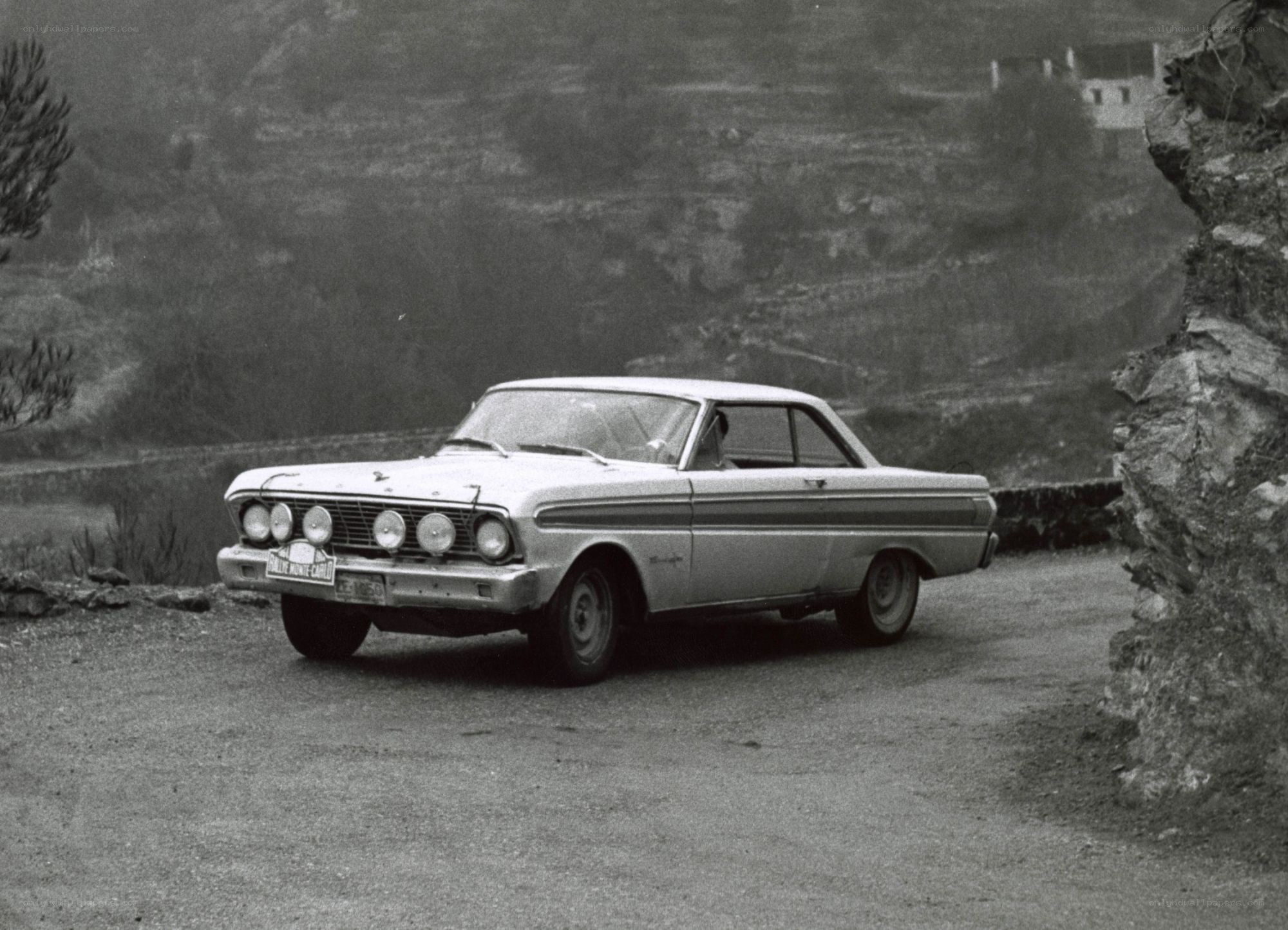 Classic car on a mountain road