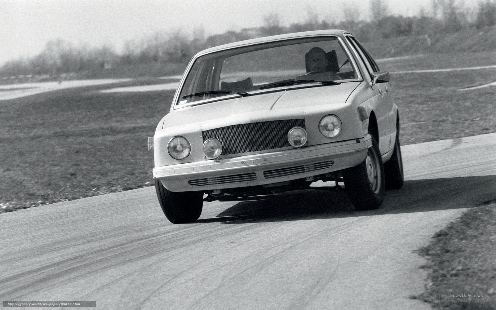 classic car on a racetrack