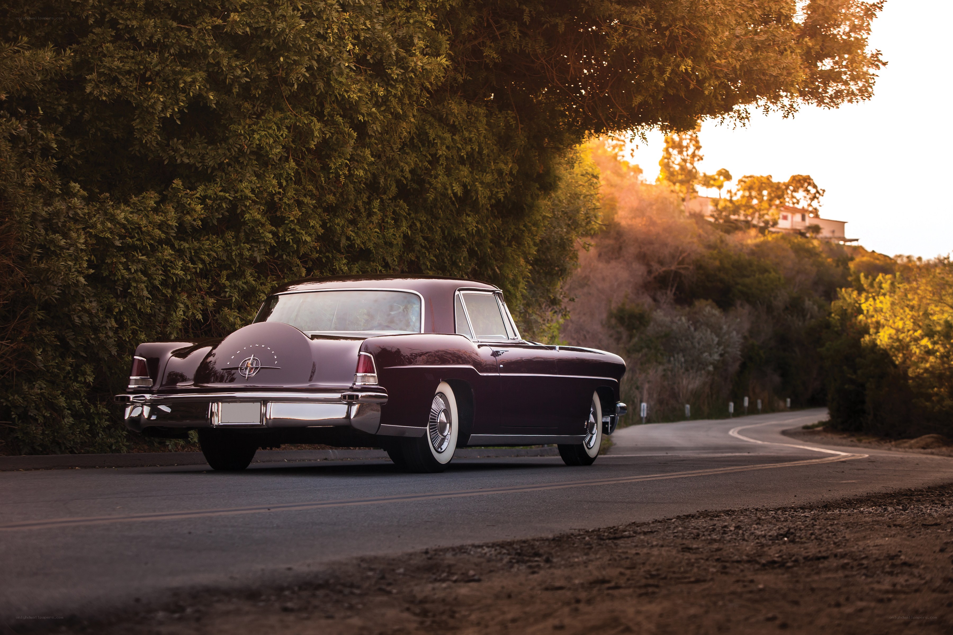 Classic car on a winding road
