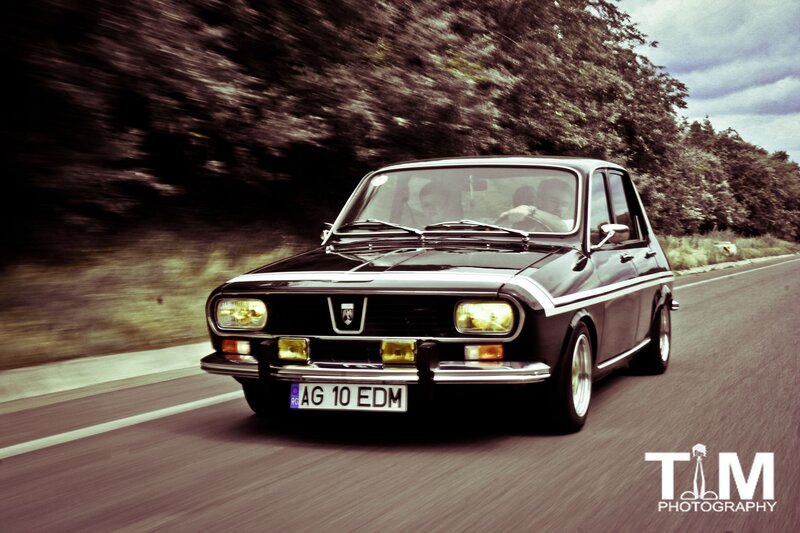 classic car on country road