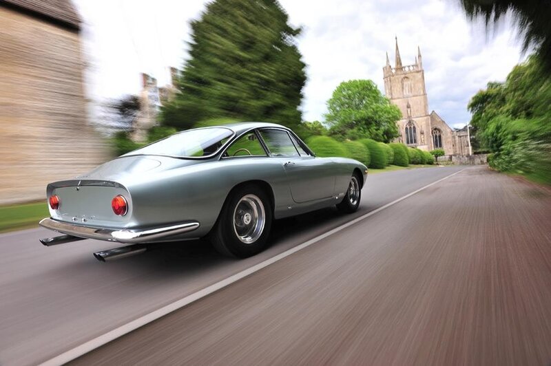 Classic car on country road