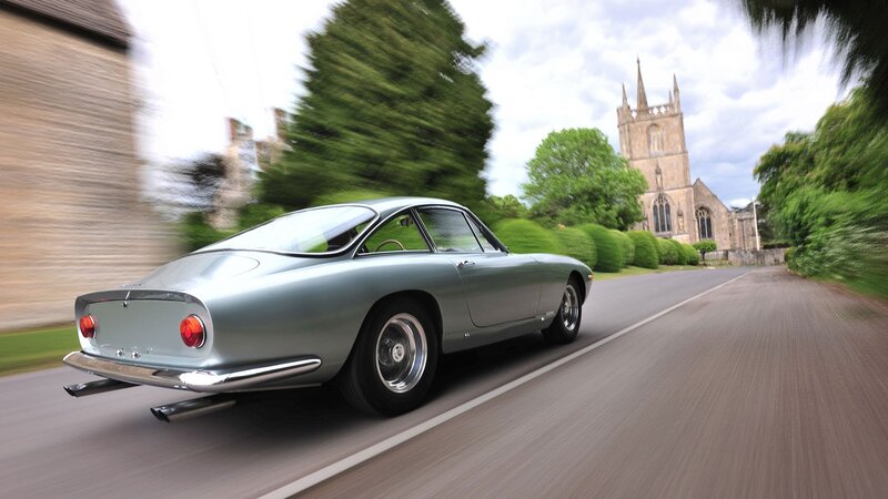 Classic car on country road