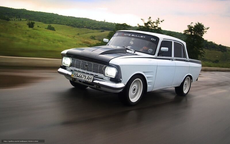 classic car on country road