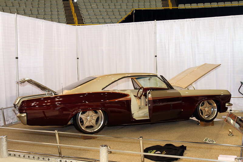 Classic Car on Display — Maroon