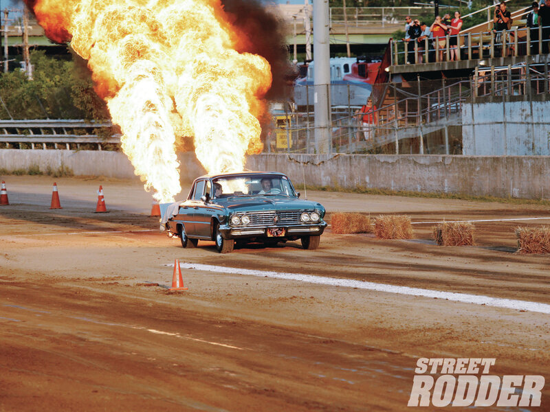 Classic Car on Fire