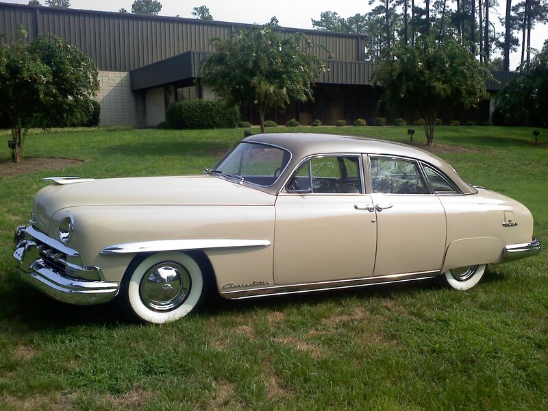 Classic Car on Grass — Beige