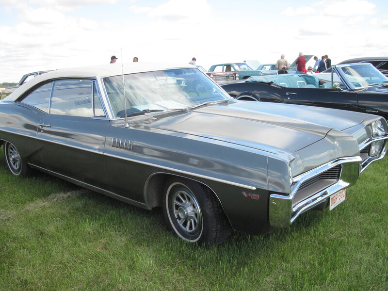 Classic Car on Grass — Gray