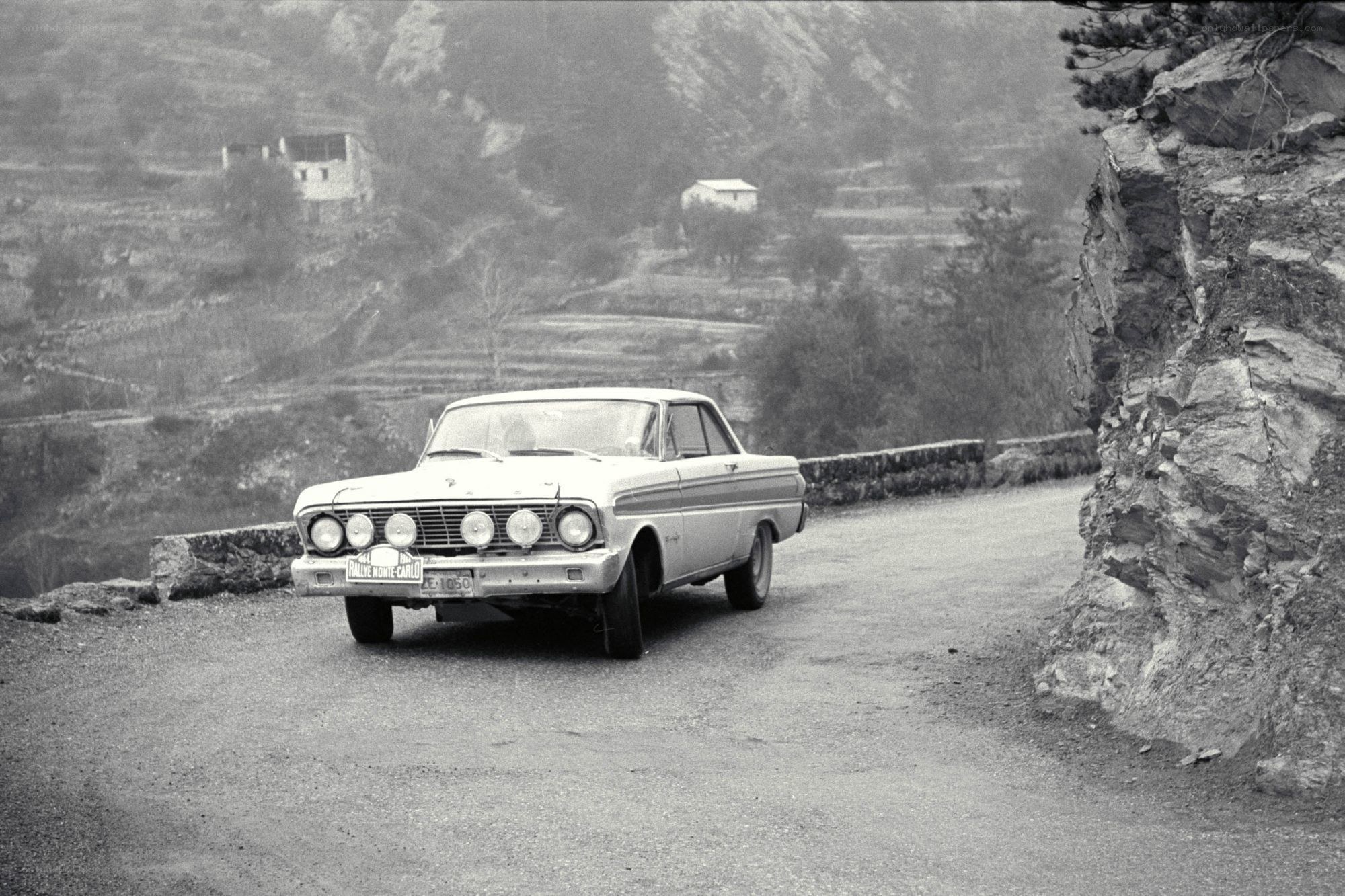 Classic car on mountain road
