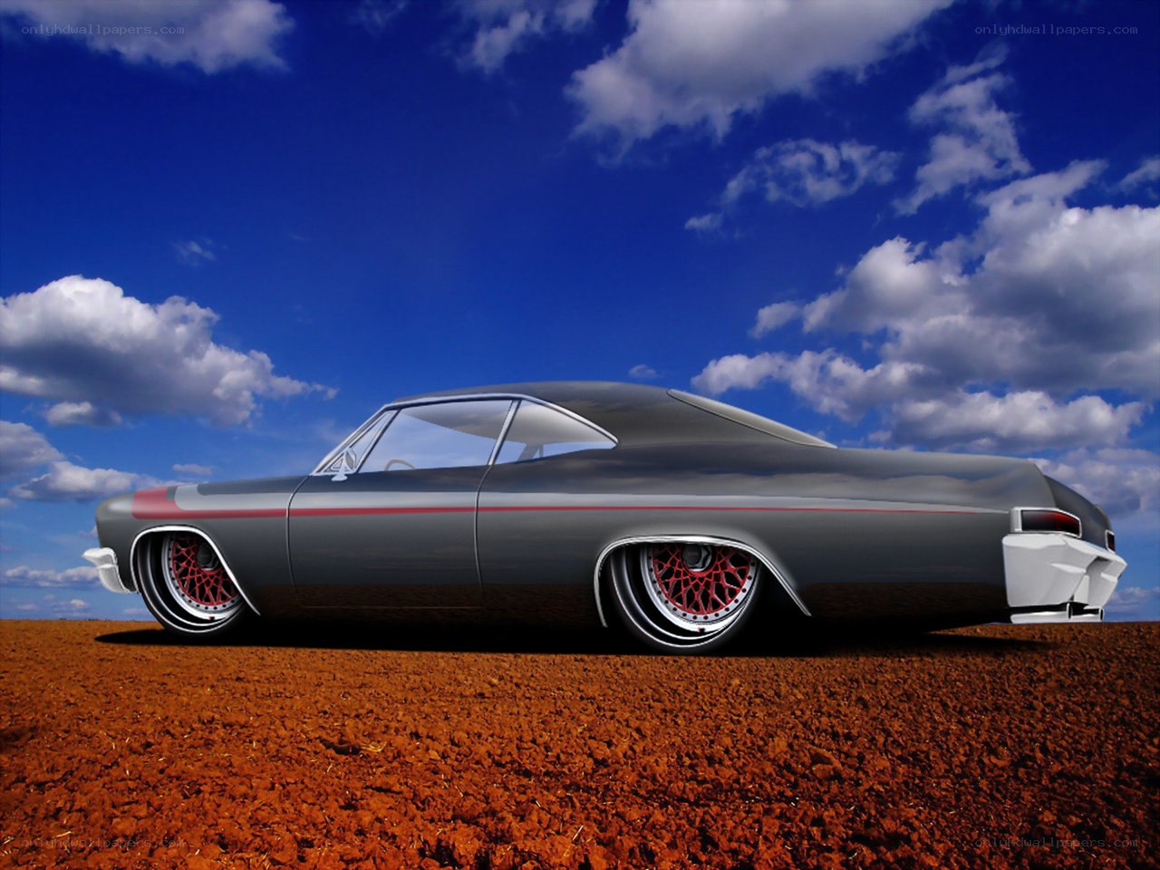 Classic car on red dirt