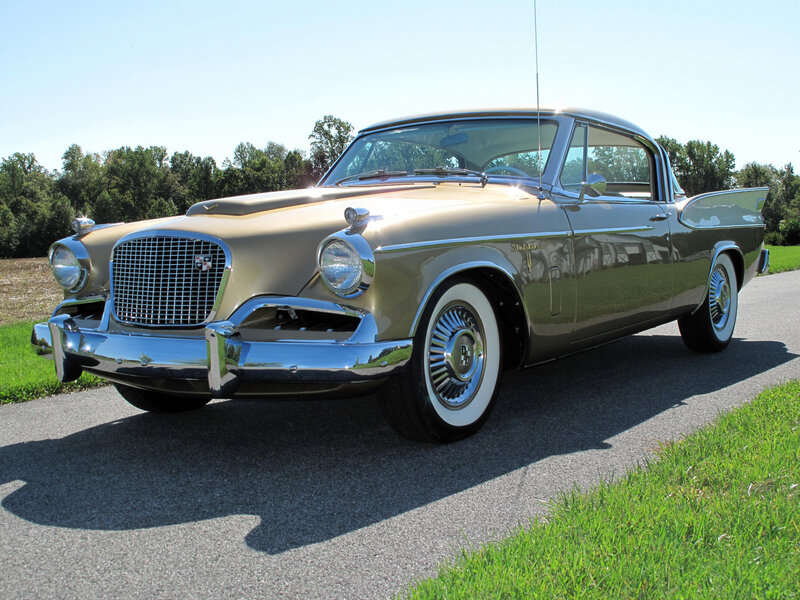 Classic Car on Road — Gold