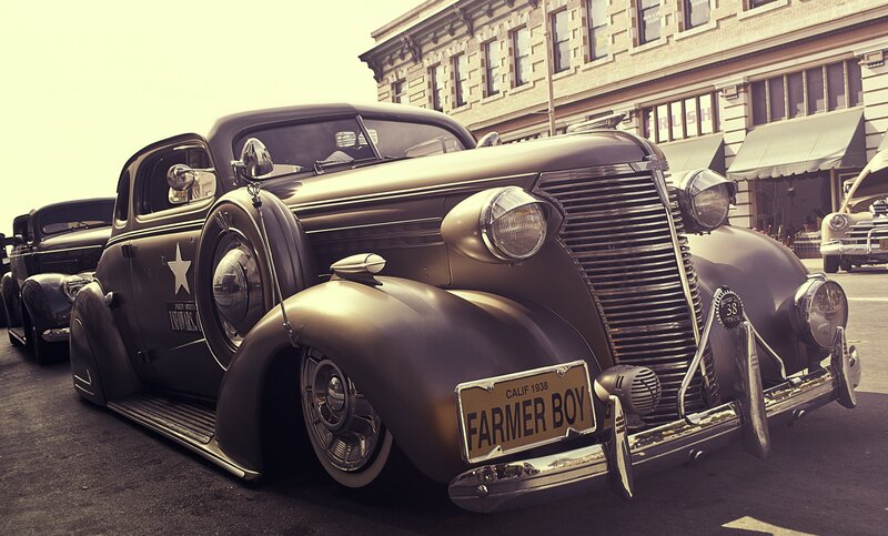 Classic Car on Street — Brown