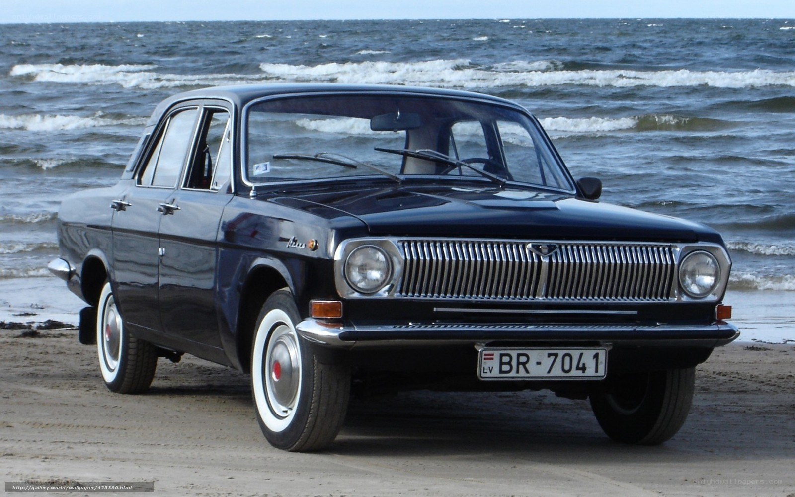 Classic car on the beach