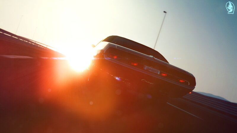 Classic Car on Track — Orange