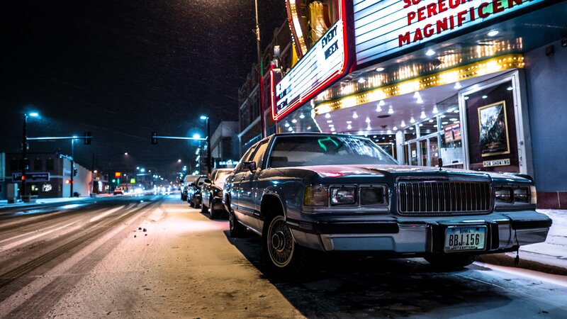Classic Car Parked Outside — Black