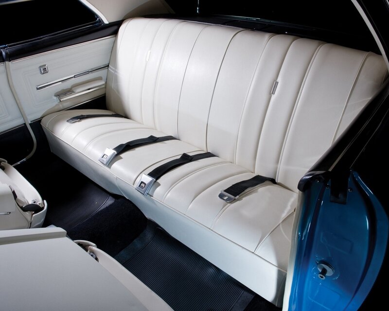 Classic car rear seat interior