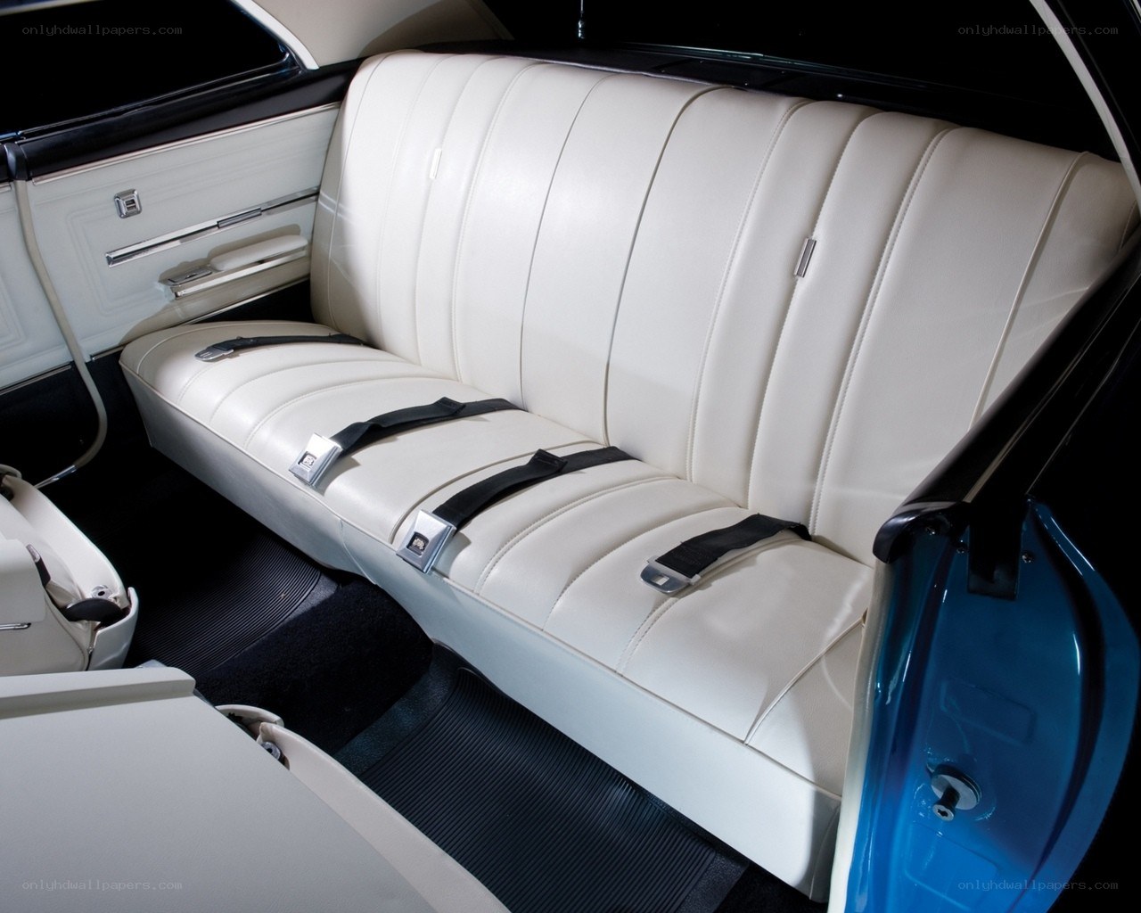 Classic car rear seat interior