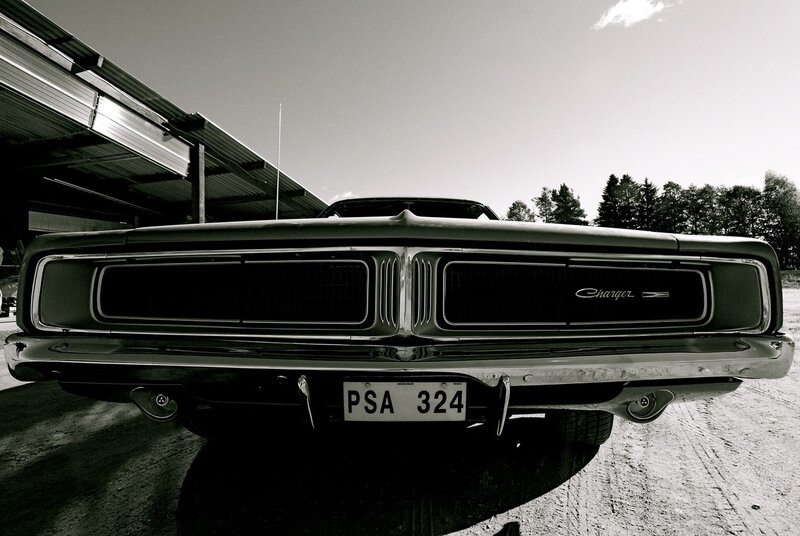 Classic Car Rear View — Black