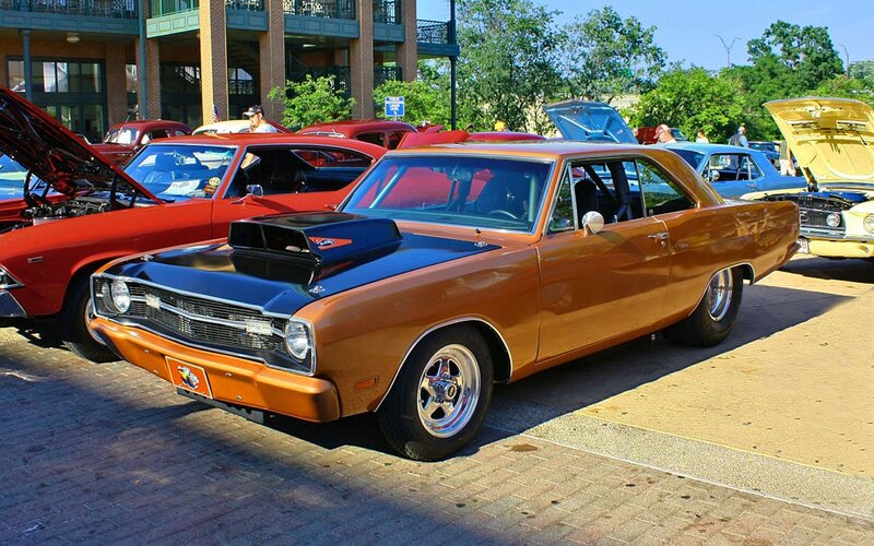 Classic car show display