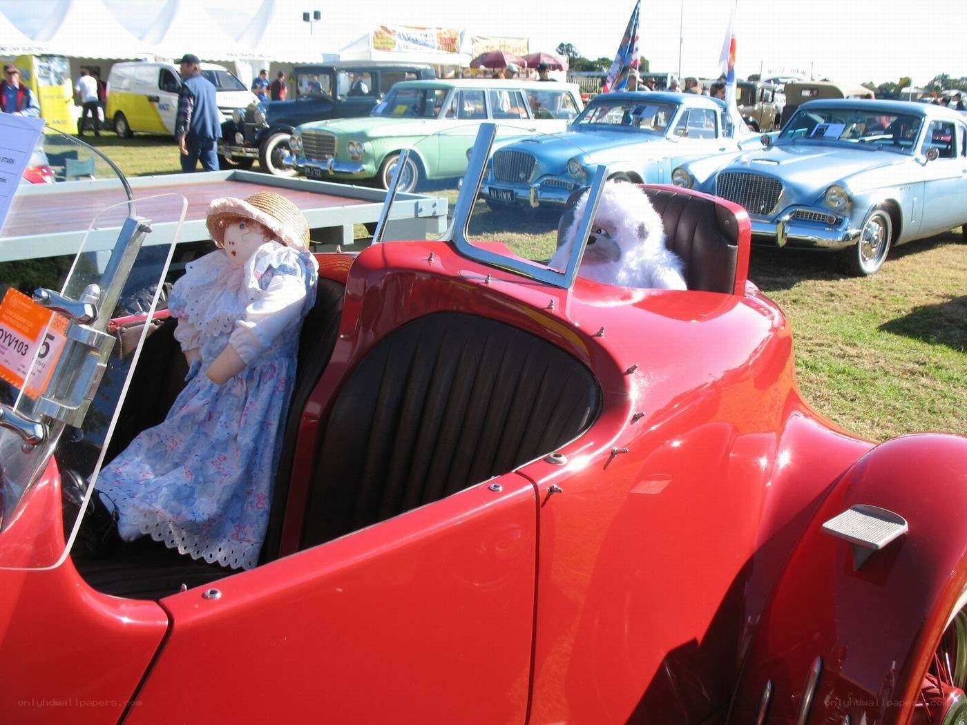 Classic car show display
