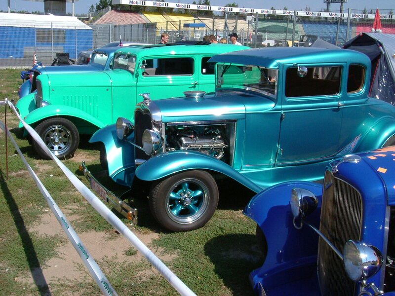 Classic car show display