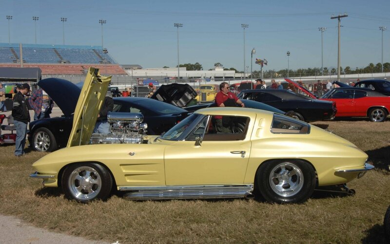 Classic car show display
