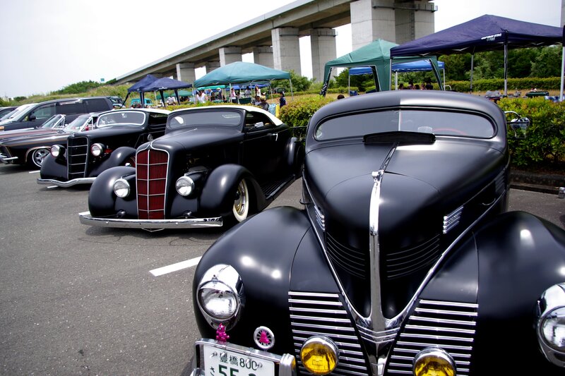 Classic car show display