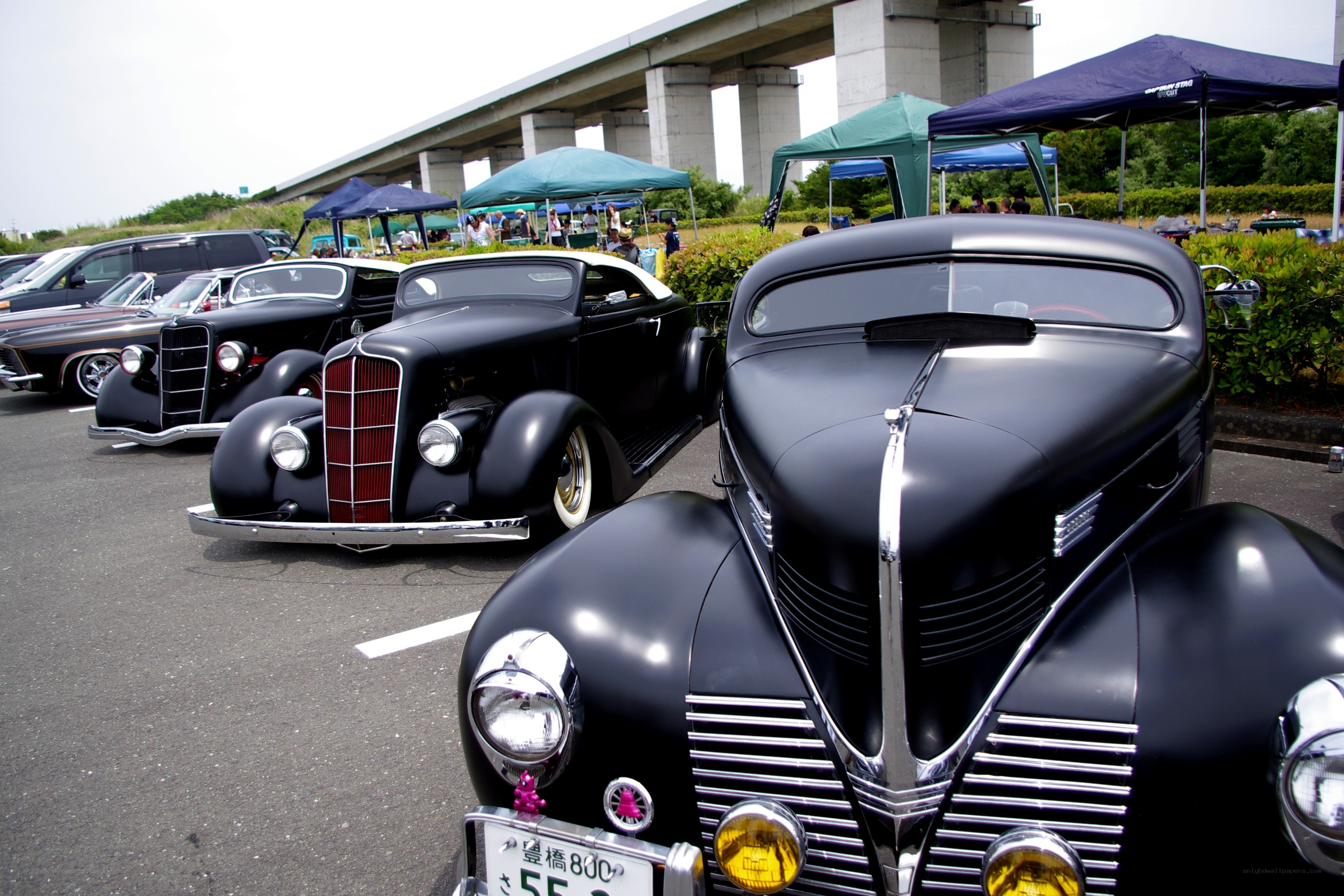 Classic car show display