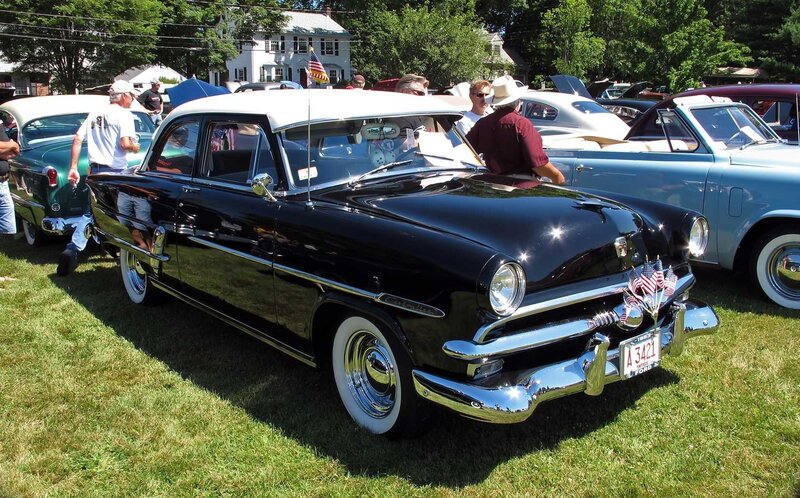 Classic car show on a sunny day