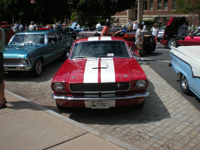 Classic car show on a sunny day