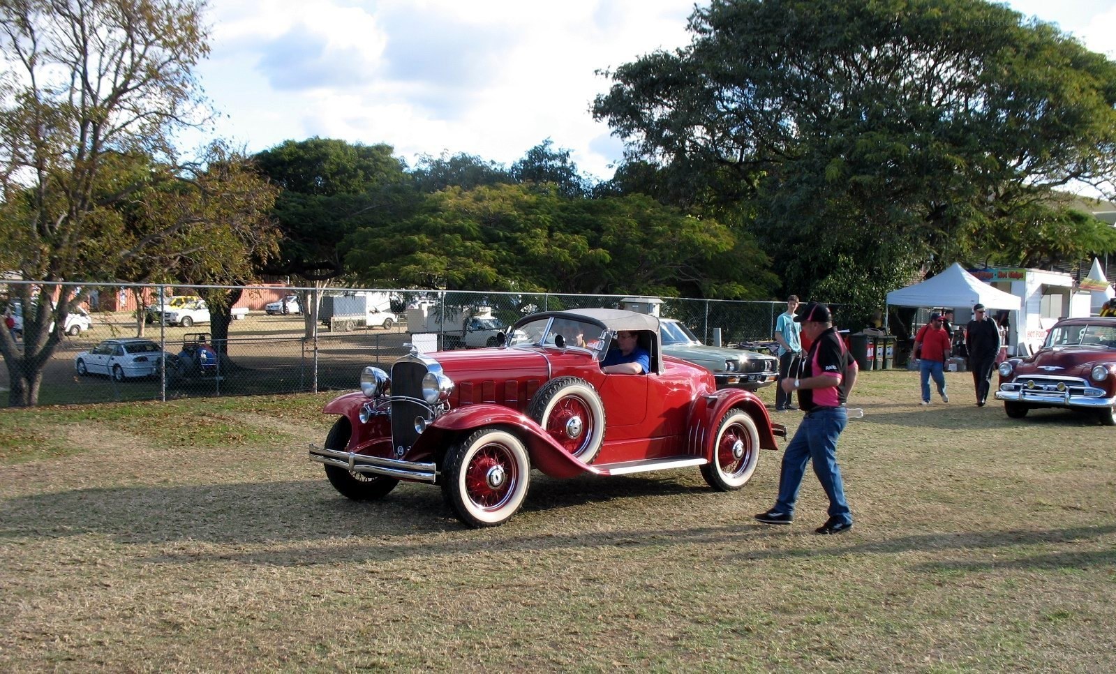 Classic car show on grass
