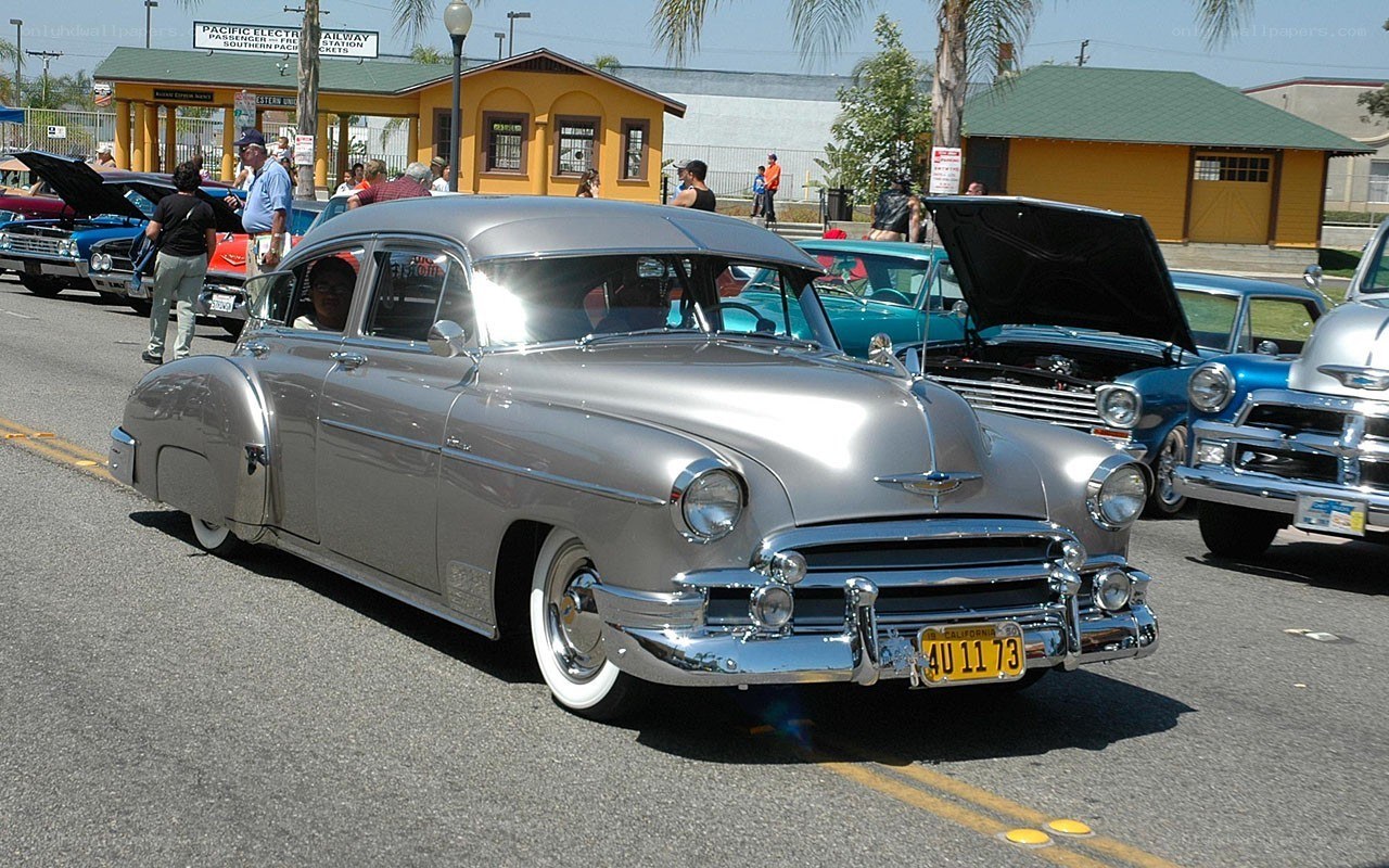 Classic car show on the street
