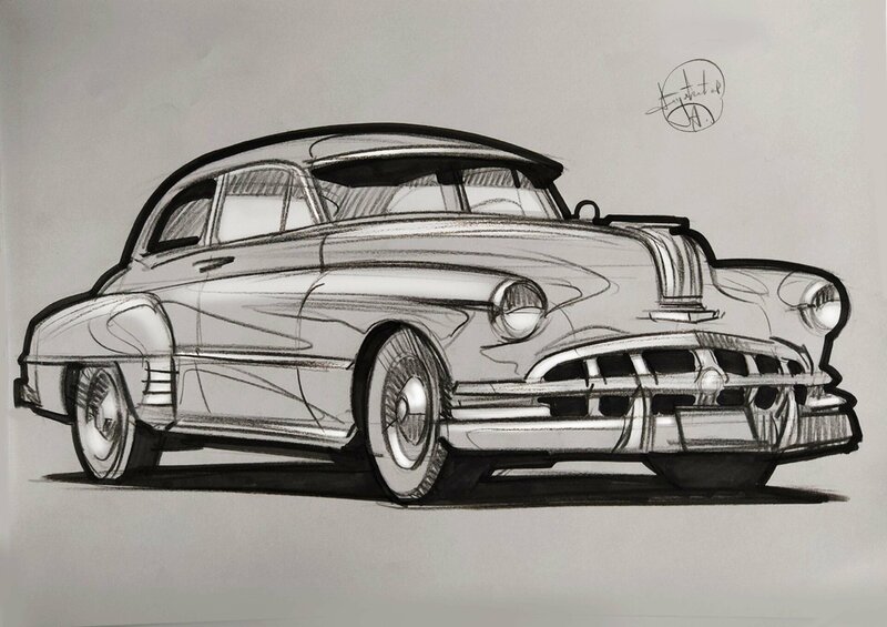 Classic Car Sketch