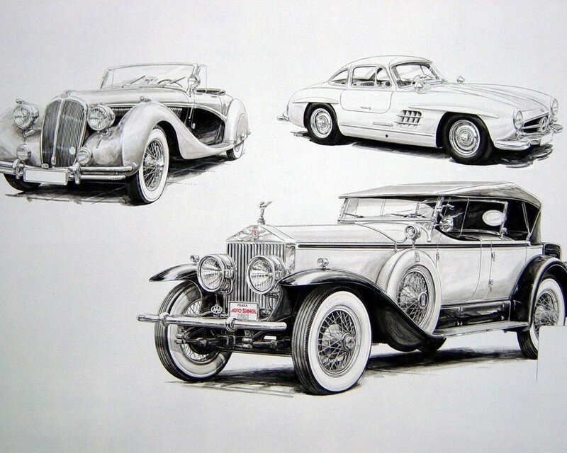 Classic car sketches