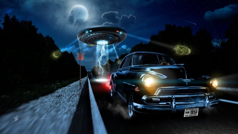 Classic Car under UFO