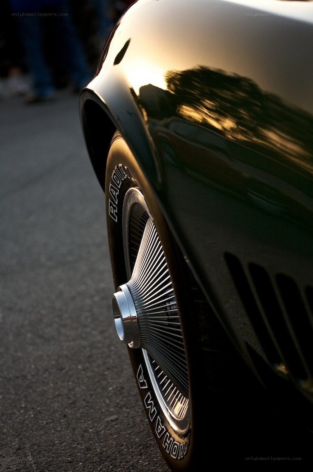 classic car wheel close-up