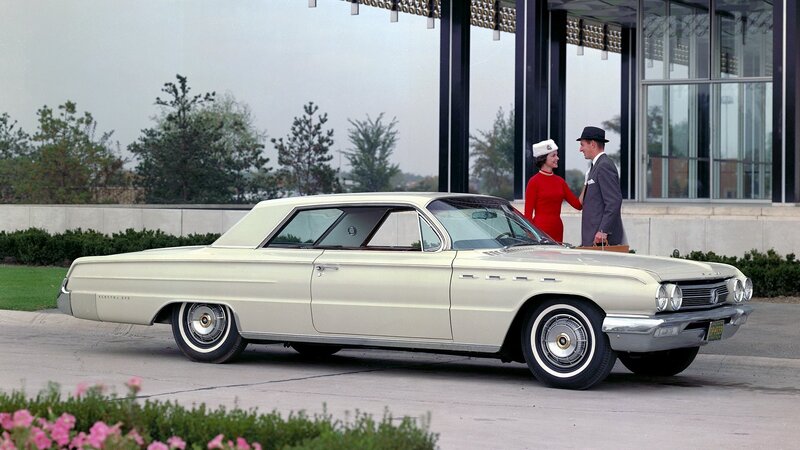 Classic car with couple