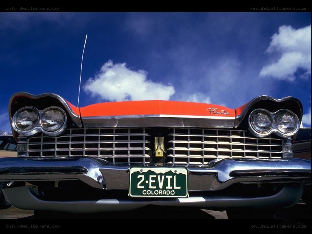 Classic car with custom license plate