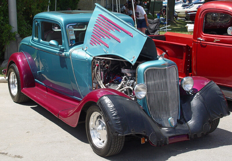 Classic car with custom paint