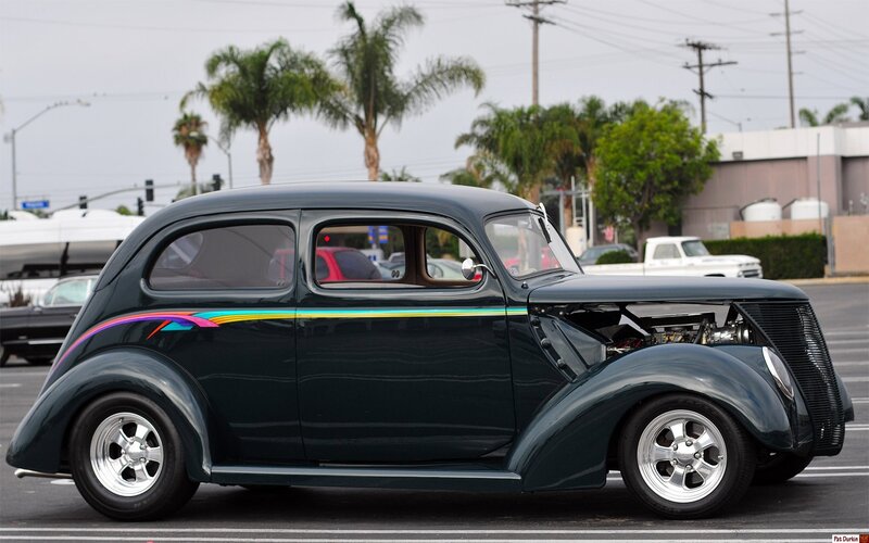 classic car with custom paint