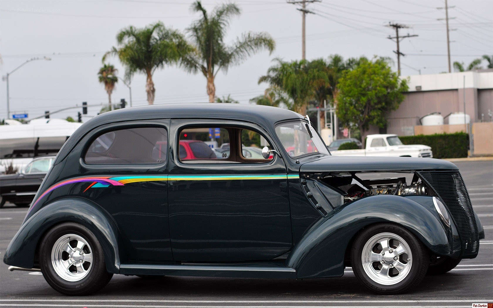 classic car with custom paint
