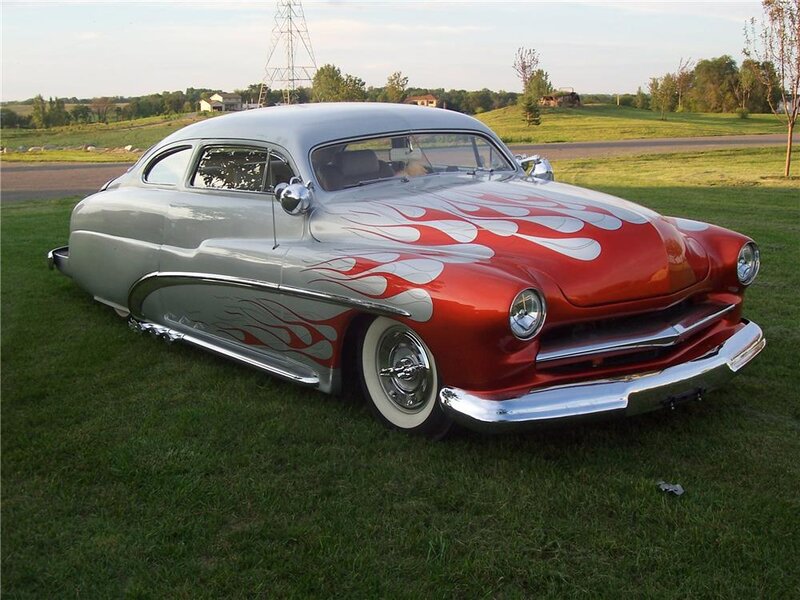 Classic Car with Flames — Red, Serene