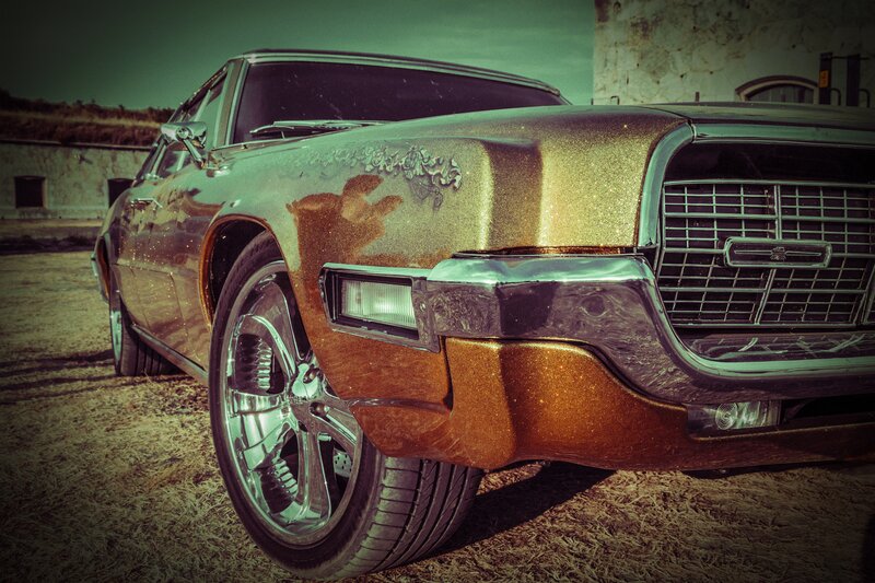 Classic Car with Gold Paint