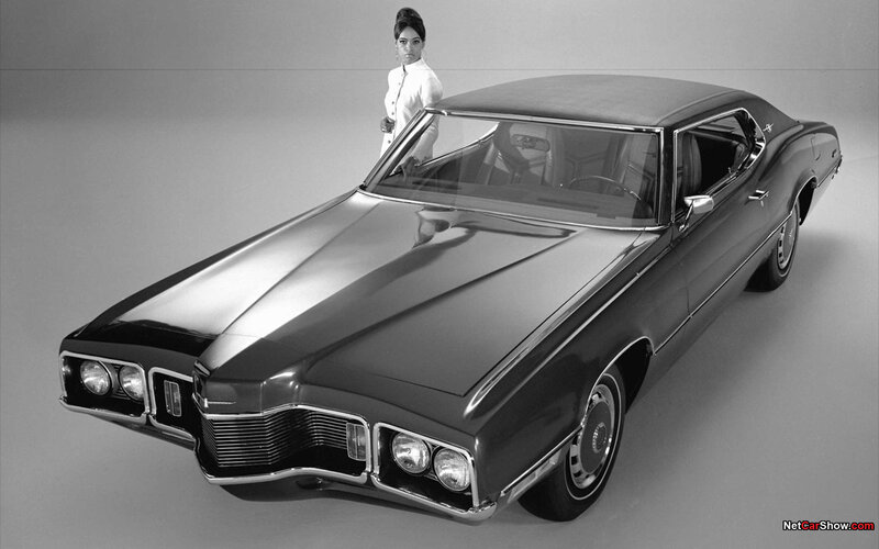Classic car with woman