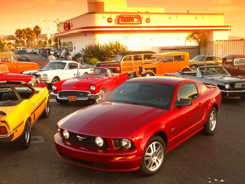Classic cars at a car show
